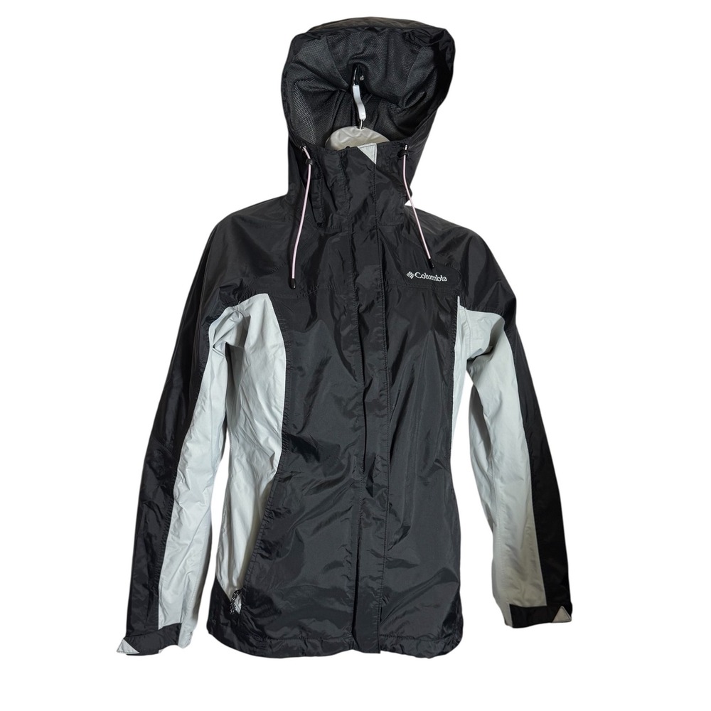 Columbia Jacket Size‎ Small Black Omni Tech Waterproof Pink Cancer Ribbon Jacket